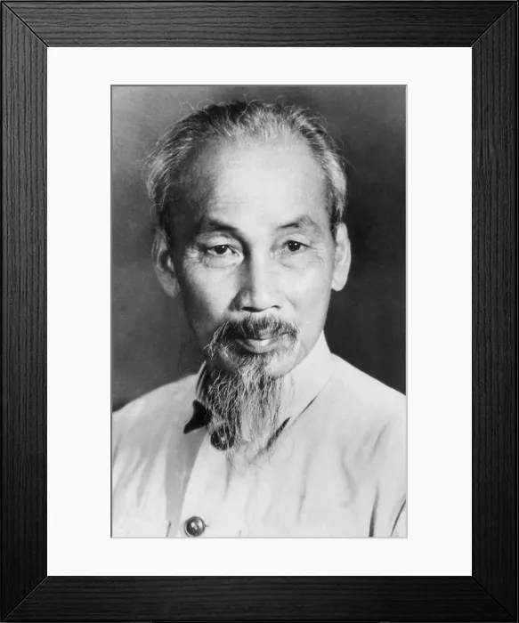 Framed Print : Ho Chi Minh, Vietnamese Prime Minister and President of the Democratic Republic of Vietnam. Ca. 1960. (BSLOC_2015_14_2)