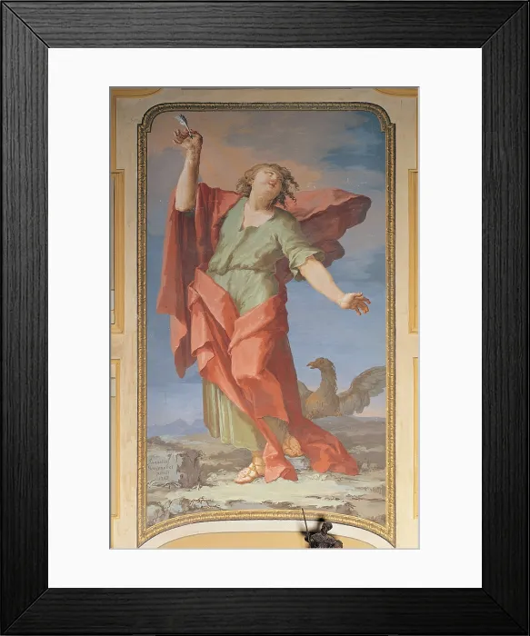 Framed Print : Bongiovanni Giovenale, St John the Evangelist, 18th Century, fresco, Italy, Piemonte, Mondov, Cuneo