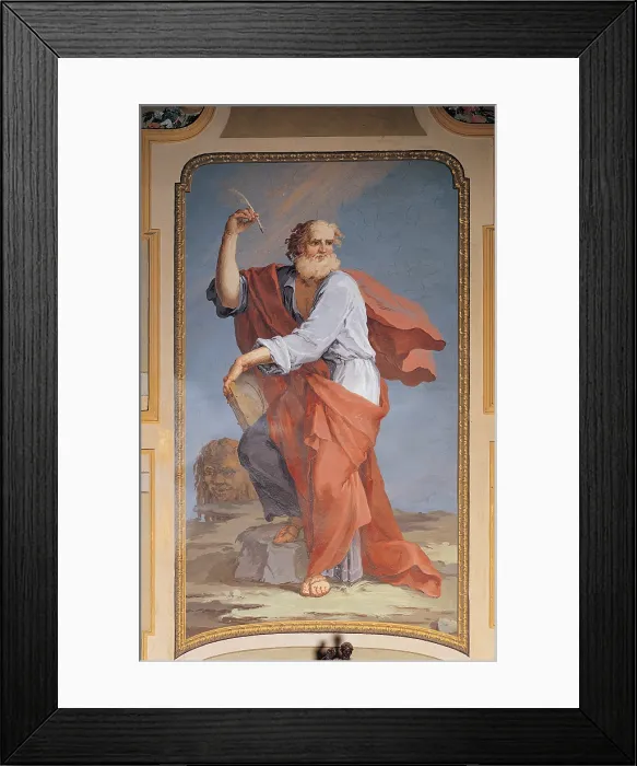 Framed Print : Bongiovanni Giovenale, St Mark the Evangelist, 18th Century, fresco, Italy, Piemonte, Mondov, Cuneo