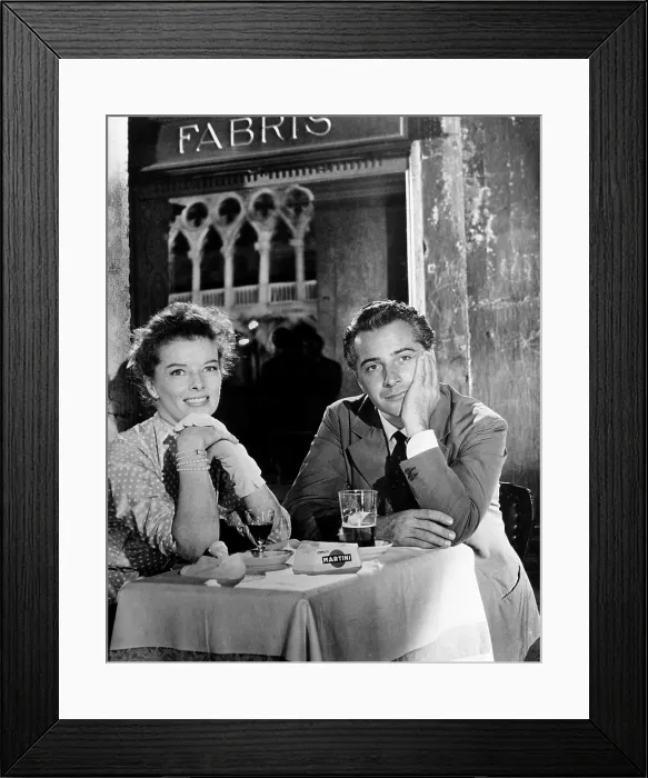 Framed Print : SUMMERTIME, (aka SUMMER MADNESS), from left, Katharine Hepburn, Rosanno Brazzi, 1955