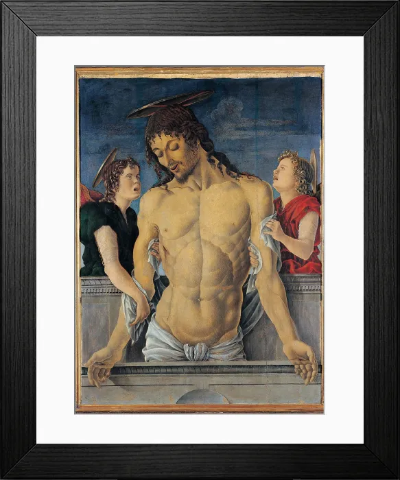 Framed Print : Zoppo Marco, Dead Christ Supported by Two Angels - Piet, 15th Century, panel, Italy, Marche, Pesaro, Civic Museum (157799) Everett CollectionMondadori Portfolio**US SALES ONLY**