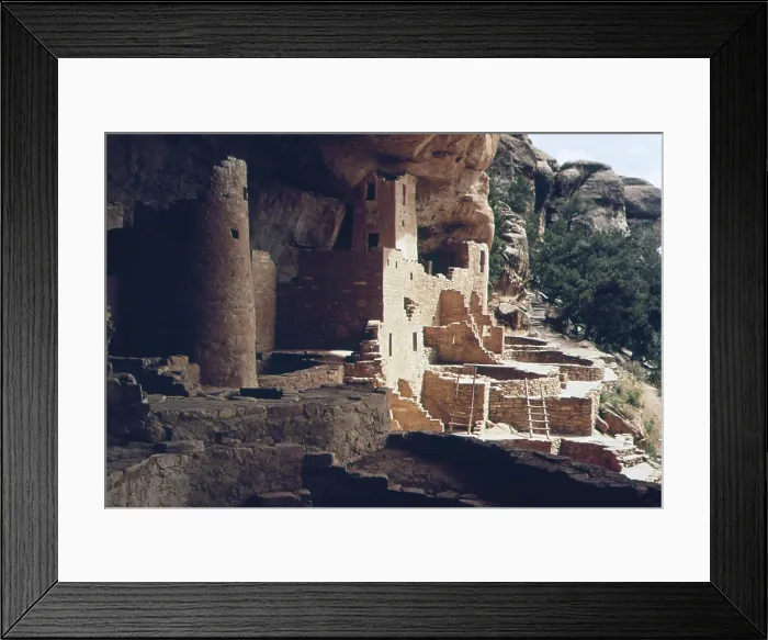 Framed Print : The Cliff Palace at the Mesa Verde site was once a village of over 200 rooms and 23 Kivas