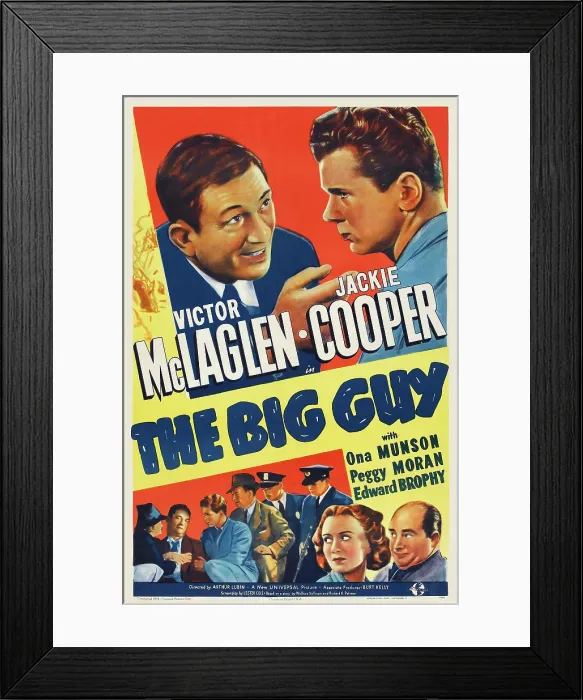 Framed Print : THE BIG GUY, US poster, top from left: Victor McLaglen, Jackie Cooper, bottom from left: Ona Munson, Edward Brophy, 1939 Framed Print : THE BIG GUY, US poster, top from left: Victor McLaglen, Jackie Cooper, bottom from left: Ona Munson, Edward Brophy, 1939