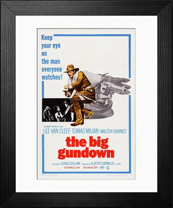 Framed Print : THE BIG GUNDOWN, US poster art, Lee Van Cleef, 1966