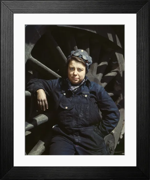 Framed Print : Women employed as a wiper at a railroad roundhouse during World War 2, Clinton, Iowa, April 1943. (BSLOC_2013_14_134)