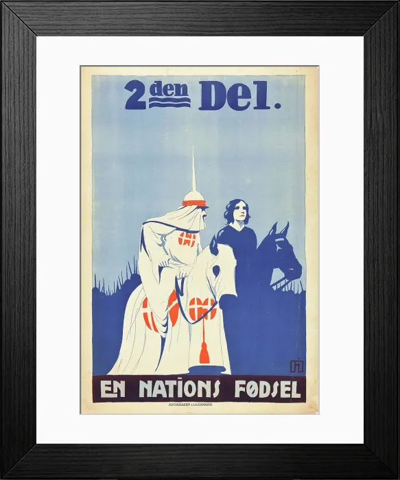 Framed Print : THE BIRTH OF A NATION, Danish poster art, 1915