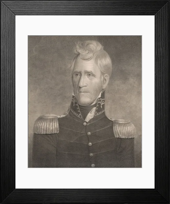 Framed Print : Andrew Jackson, portrait engraving after a 1817 original painting by Ralph E. W. Earl, of Nashville