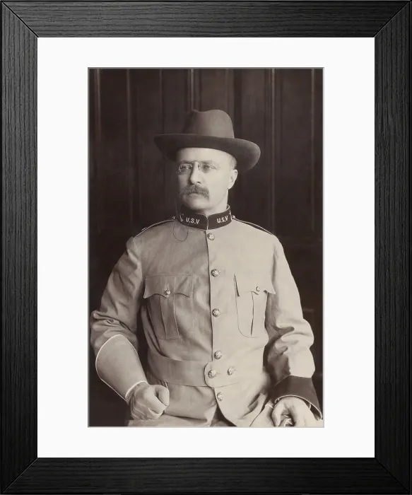 Framed Print : Col. Theodore Roosevelt in uniform of 1st United States Volunteer Cavalry, Aug. 8, 1898. Photo by Frances Benjamin Johnston (BSLOC_2017_6_34) Framed Print : Col. Theodore Roosevelt in uniform of 1st United States Volunteer Cavalry, Aug. 8, 1898. Photo by Frances Benjamin Johnston (BSLOC_2017_6_34)