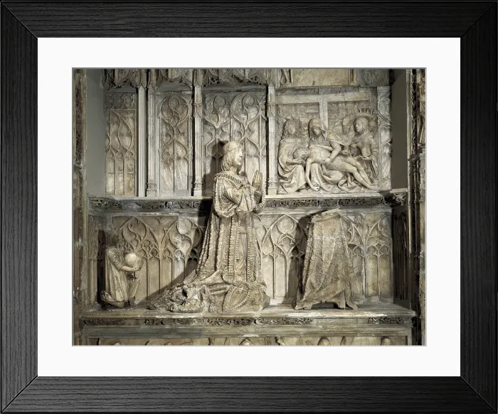 Framed Print : SILOe, Gil de (1486-1501). Sepulchre of Juan de Padilla. c. 1500. Gothic art. Sculpture on marble. SPAIN. Burgos. Burgos Museum. - P