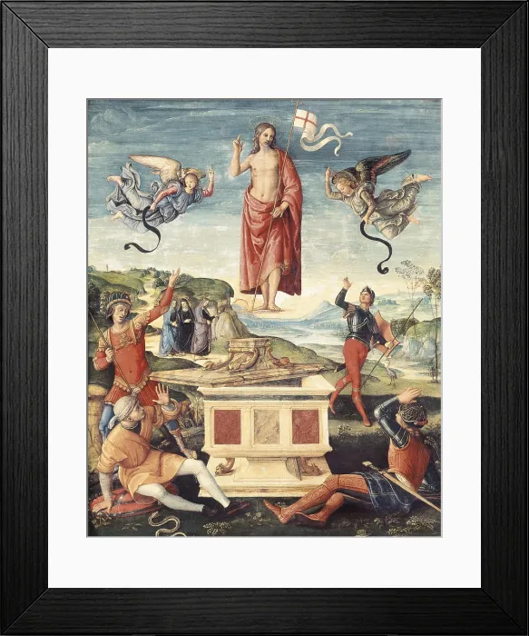 Framed Print : Raphael (1483-1520). Resurrection of Christ. 1499 - 1502. Renaissance art. Cinquecento. Oil on wood. BRAZIL. Sao Paulo. Sao Paulo Museum of Art