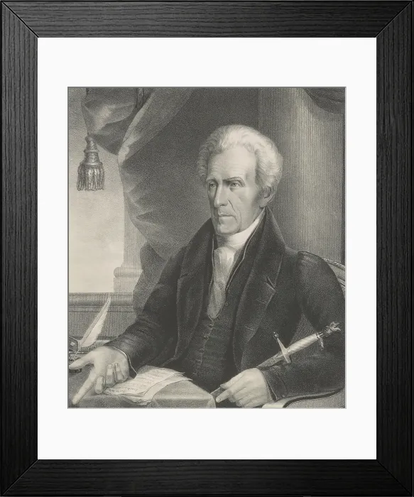 Framed Print : President Andrew Jackson, 1833 print by Ezra Bisbee (BSLOC_2017_6_13) Framed Print : President Andrew Jackson, 1833 print by Ezra Bisbee (BSLOC_2017_6_13)