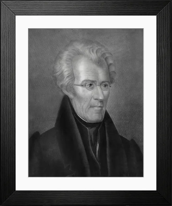 Framed Print : President Andrew Jackson, lithograph by George Endicott, from a 1832 painting by Ralph E. W. Earl