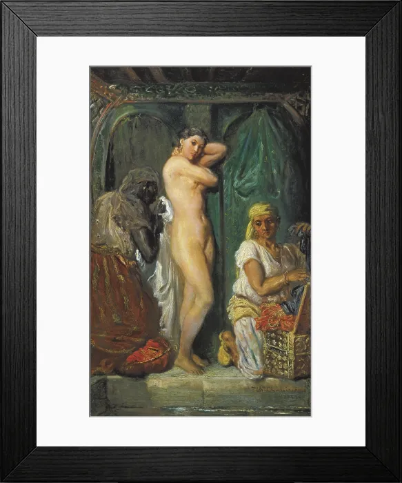 Framed Print : CHASSERIAU, Theodore (1819-1856). The Toilet in the Seraglio. 1849. Romanticism. Orientalism. Oil on canvas. FRANCE. Paris. Louvre Museum Framed Print : CHASSERIAU, Theodore (1819-1856). The Toilet in the Seraglio. 1849. Romanticism. Orientalism. Oil on canvas. FRANCE. Paris. Louvre Museum