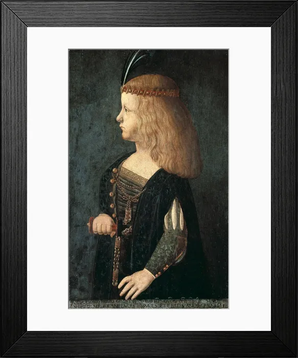 Framed Print : DEI CONTI, Bernardino (1450-1525). Portrait of Francis II Sforza. 1496. Renaissance art. Quattrocento. Oil on canvas. VATICAN CITY. Vatican Museums