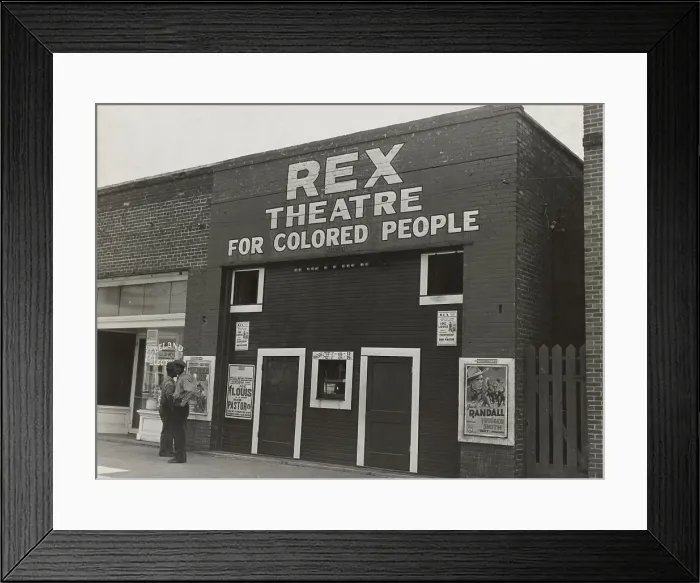 Framed Print : Segregated movie theater for African Americans in Leland, Mississippi, Nov. 1939