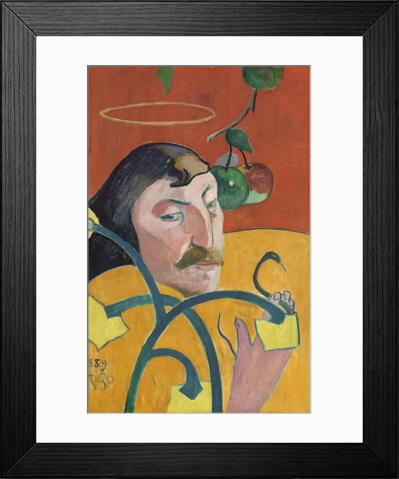 Framed Print : Self-Portrait, by Paul Gauguin, 1889, French Post-Impressionist painting, oil on wood panel