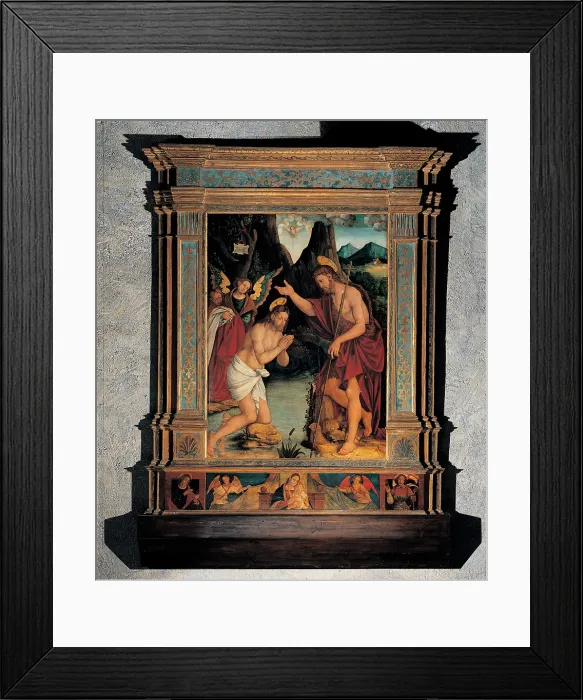 Framed Print : De Magistris Sigismondo, Baptism of Jesus, 16th Century, panel, Italy, Lombardy, Varenna, Como