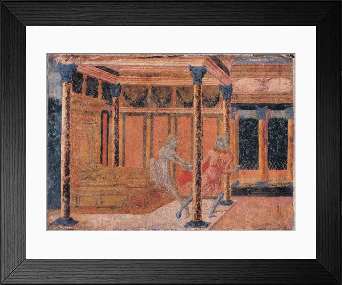 Framed Print : perhaps by Martini Francesco di Giorgio, Joseph Tempted by Potiphar's Wife, 1460, 15th Century, tempera on wood panel, Italy, Tuscany, Siena