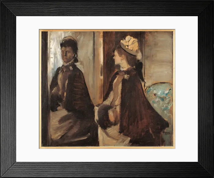 Framed Print : Mrs Jeantaud at the Mirror, by Edgar Degas, 1875 about, 19th Century, oil on canvas, cm 70 x 84 - France, Ile de France, Paris, Muse dOrsay, RF1970-38. All Framed Print : Mrs Jeantaud at the Mirror, by Edgar Degas, 1875 about, 19th Century, oil on canvas, cm 70 x 84 - France, Ile de France, Paris, Muse dOrsay, RF1970-38. All