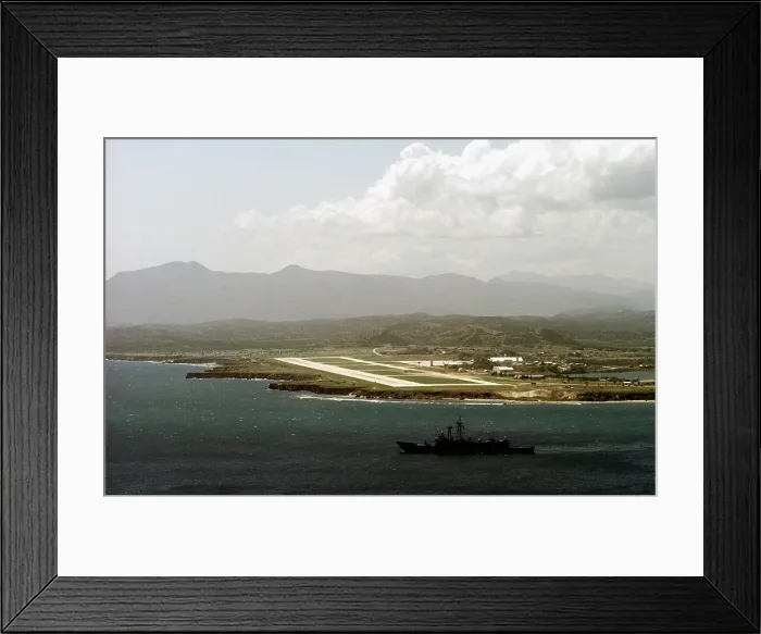 Framed Print : The guided missile frigate USS STARK lower right heads out to sea from the U.S. Naval Station Guantanamo Bay Cuba. Sept. 15 1983. Photo by:Everett Collection(BSLOC_2011_6_170) Framed Print : The guided missile frigate USS STARK lower right heads out to sea from the U.S. Naval Station Guantanamo Bay Cuba. Sept. 15 1983. Photo by:Everett Collection(BSLOC_2011_6_170)