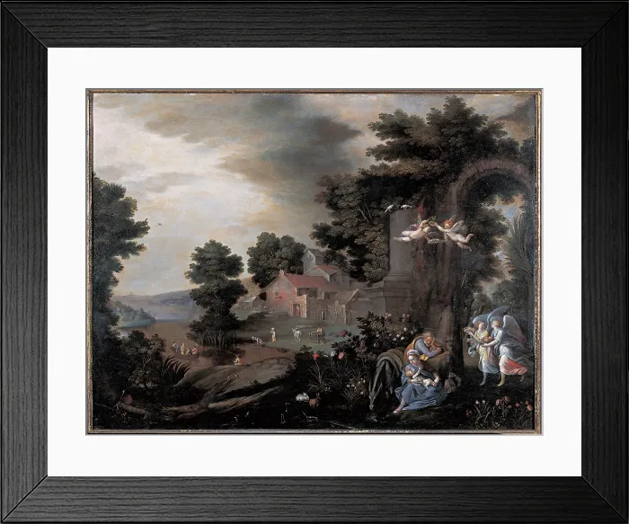 Framed Print : Procaccini Carlo Antonio, Landscape with the Rest on the Flight into Egypt, 1610 - 1615, 17th Century Framed Print : Procaccini Carlo Antonio, Landscape with the Rest on the Flight into Egypt, 1610 - 1615, 17th Century