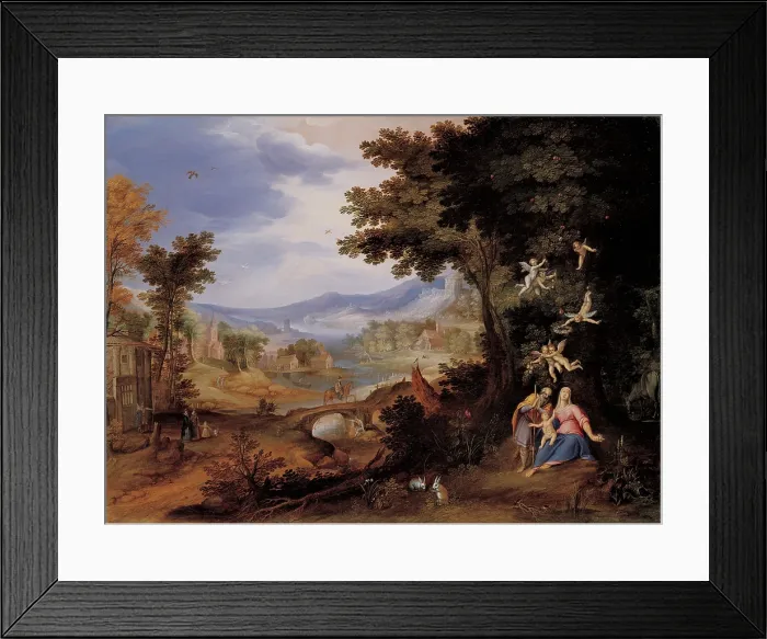 Framed Print : Procaccini Carlo Antonio, Landscape with the Rest on the Flight into Egypt, 1605 - 1610, 17th Century