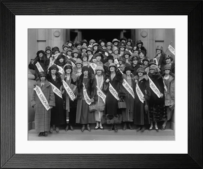 Framed Print : Forty-six beauty contestants representing American cities in Washington D.C. Nov. 1923. (BSLOC_2015_17_208) Framed Print : Forty-six beauty contestants representing American cities in Washington D.C. Nov. 1923. (BSLOC_2015_17_208)