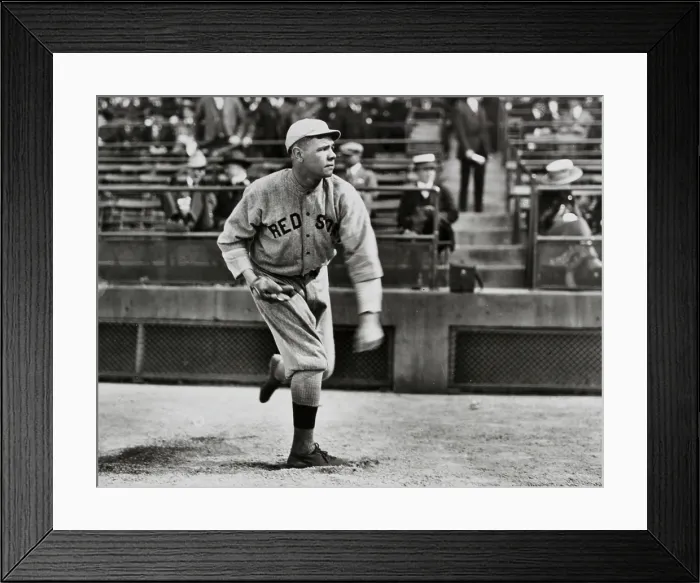 Framed Print : Babe Ruth as a left-handed pitcher for the Boston Red Sox. Ca. 1914-19. (BSLOC_2015_17_21)
