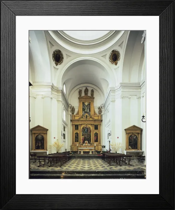 Framed Print : SPAIN. Toledo. Monastery of Santo Domingo el Antiguo. Church inside. Church shaped as a cross, built in 1577 according to Juan Herrera and NicolAs Vergara's design Framed Print : SPAIN. Toledo. Monastery of Santo Domingo el Antiguo. Church inside. Church shaped as a cross, built in 1577 according to Juan Herrera and NicolAs Vergara's design
