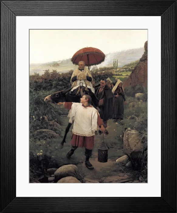 Framed Print : VAYREDA VILA, Mariano (1853-1903). Communion in countryside. 1897. Olot school. Oil on canvas. SPAIN. Olot. Garrotxa Regional Museum. - P Framed Print : VAYREDA VILA, Mariano (1853-1903). Communion in countryside. 1897. Olot school. Oil on canvas. SPAIN. Olot. Garrotxa Regional Museum. - P