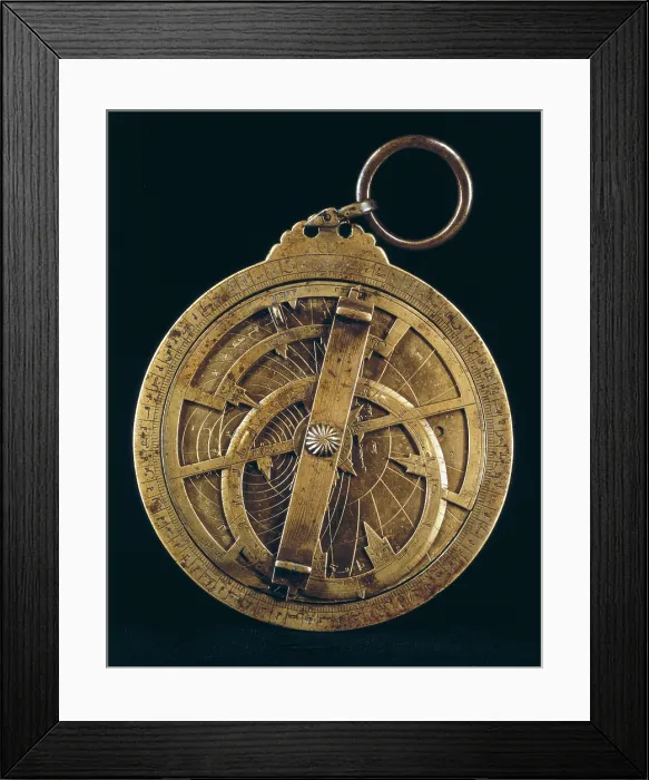 Framed Print : Flat Arabian astrolabe from 16th c. - Iberfoto / Everett Collection (394904)**US SALES ONLY** Framed Print : Flat Arabian astrolabe from 16th c. - Iberfoto / Everett Collection (394904)**US SALES ONLY**