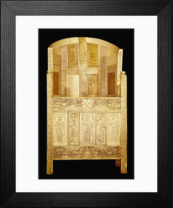 Framed Print : Cathedral of Bishop Maximianus of Ravenna. 6th c. ITALY. Ravenna. Archbishop's Museum. Early Byzantine art. Furniture