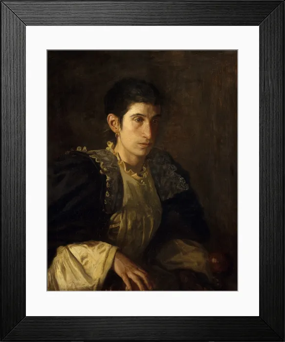 Framed Print : SIGNORA GOMEZ D'ARZA, by Thomas Eakins, 1901-02 American painting, oil on canvas. Signora Gomez d'Arza was a 30 year old Italian born actress and acting teacher