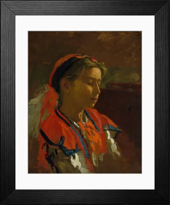 Framed Print : CARMELITA REQUENA, by Thomas Eakins, 1869, American painting, oil on canvas