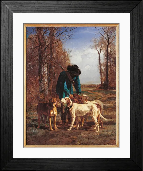Framed Print : The Game Keeper Stops Near His Dogs, by Unknown Artist, 1854, 19th Century, oil on canvas, cm 117 x 90 - France, Ile de France, Paris, Muse dOrsay, RF1897. All Framed Print : The Game Keeper Stops Near His Dogs, by Unknown Artist, 1854, 19th Century, oil on canvas, cm 117 x 90 - France, Ile de France, Paris, Muse dOrsay, RF1897. All