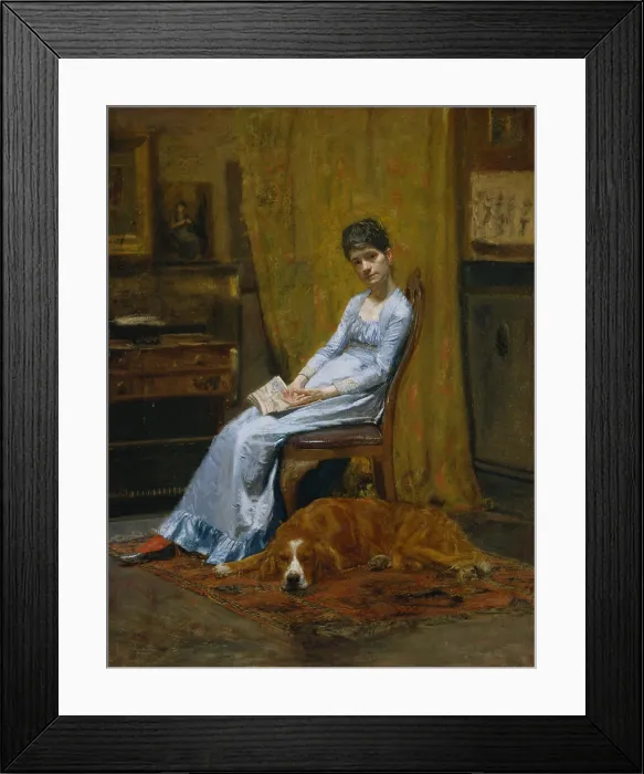 Framed Print : THE ARTIST WIFE AND HIS SETTER DOG, by Thomas Eakins, c. 1884-89, American painting, oil on canvas Framed Print : THE ARTIST WIFE AND HIS SETTER DOG, by Thomas Eakins, c. 1884-89, American painting, oil on canvas