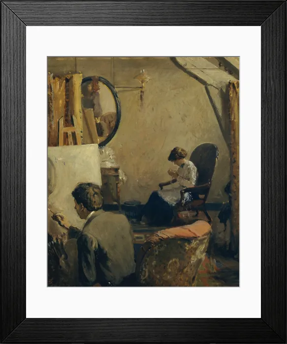 Framed Print : LOUIS KRONBERG AND HIS STUDIO IN COPLEY HALL, by Arthur Clifton Goodwin, 1913, American oil painting Framed Print : LOUIS KRONBERG AND HIS STUDIO IN COPLEY HALL, by Arthur Clifton Goodwin, 1913, American oil painting