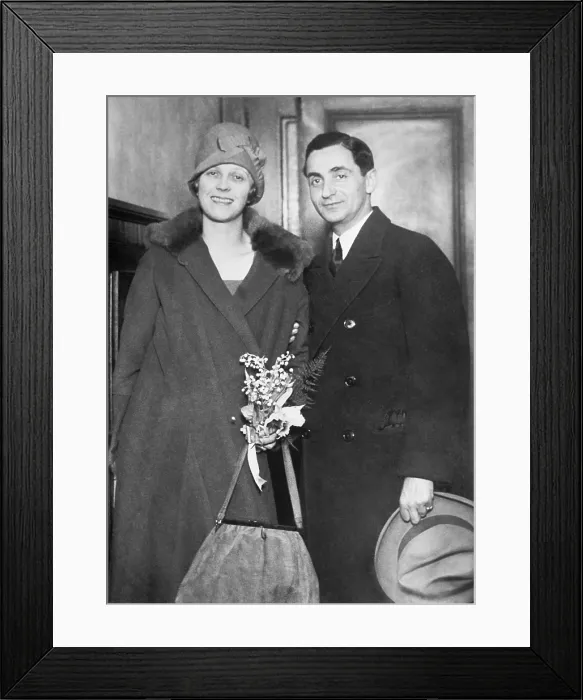 Framed Print : Irving Berlin, American Composer with his second wife, Ellen Mackay, c. 1925-27. The Catholic heiress was disinherited by her father after she eloping with Berlin in 1926 Framed Print : Irving Berlin, American Composer with his second wife, Ellen Mackay, c. 1925-27. The Catholic heiress was disinherited by her father after she eloping with Berlin in 1926
