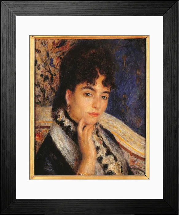 Framed Print : Madame Alphonse Daudet, by Pierre-Auguste Renoir, 1876, 19th Century, oil on canvas, cm 46 x 38 - France, Ile de France, Paris, Muse dOrsay, MNR201. All