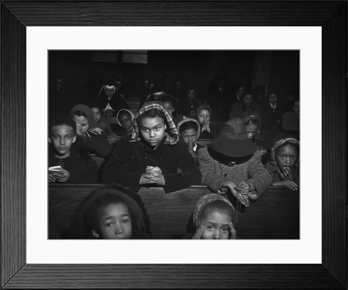 Framed Print : African American children at Mass on the South Side, Chicago, March 1942. (BSLOC_2013_8_139)