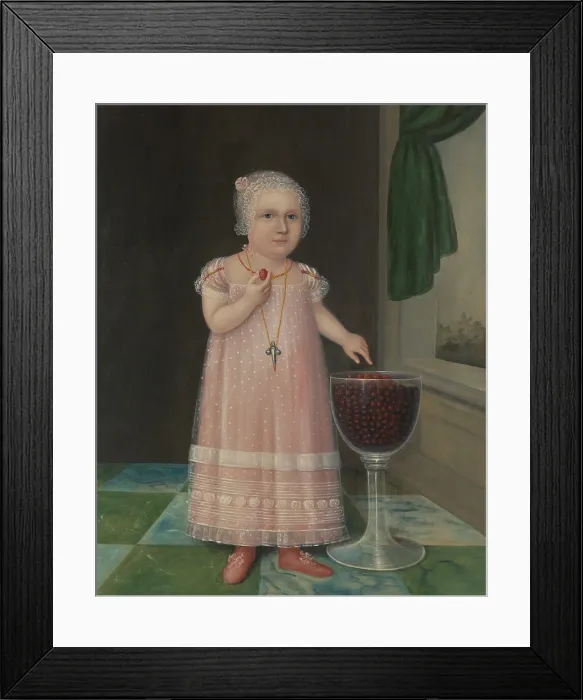 Framed Print : EMMA VAN NAME, by Joshua Johnson, 1805, American painting, oil on canvas