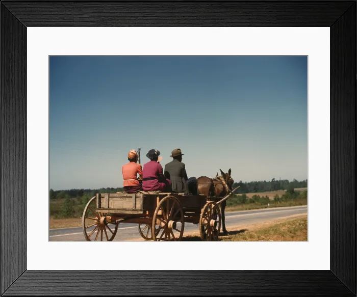 Framed Print : African Americans dressed up and going to town on Saturday afternoon, May 1941. They travel in a mule drawn wagon in Greene County, Georgia. (BSLOC_2013_8_141)