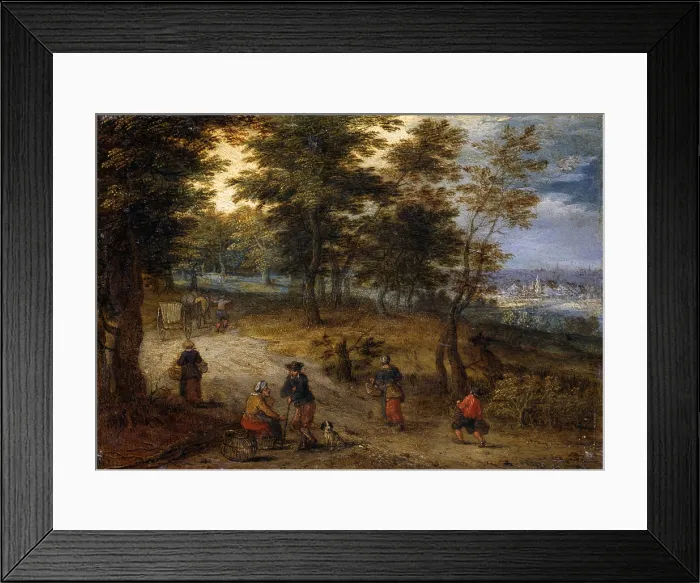Framed Print : Going at the Market, Unknown Artist close to Jan Brueghel the Elder, first half of the 17th Century, oil on copper, 13, 5 x 9, 5 cm - Italy, Lombardy, Milan, Castello Sforzesco Framed Print : Going at the Market, Unknown Artist close to Jan Brueghel the Elder, first half of the 17th Century, oil on copper, 13, 5 x 9, 5 cm - Italy, Lombardy, Milan, Castello Sforzesco