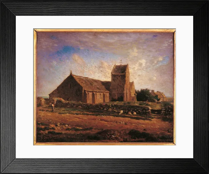 Framed Print : The church of Grville, by Jean-Franois Millet, 1871 - 1874, 19th Century, oil on panel, cm 60 x 73, 4 - France, Ile de France, Paris, Muse dOrsay, RF140. All Framed Print : The church of Grville, by Jean-Franois Millet, 1871 - 1874, 19th Century, oil on panel, cm 60 x 73, 4 - France, Ile de France, Paris, Muse dOrsay, RF140. All