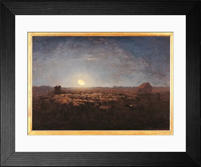 Framed Print : The Sheep Meadow. Moonlight, by Jean-Franois Millet, 1861, 19th Century, oil on panel, cm 39, 5 x 57 - France, Ile de France, Paris, Muse dOrsay, RF1881. All. The Sheep Meadow Framed Print : The Sheep Meadow. Moonlight, by Jean-Franois Millet, 1861, 19th Century, oil on panel, cm 39, 5 x 57 - France, Ile de France, Paris, Muse dOrsay, RF1881. All. The Sheep Meadow