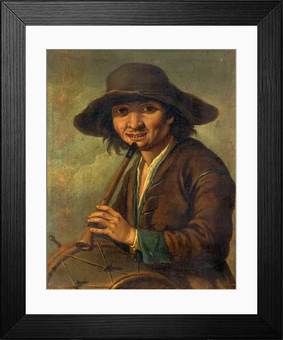 Framed Print : Young Herder with Fife and Drum, by Unknown Lombard Artist, 18th Century, oil on canvas - Italy, Lombardy, Milan, Castello Sforzesco, Civic Collection of Ancient Art