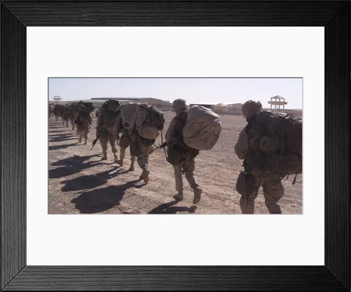 Framed Print : An infantry company moves past the newly seized forward operating base on Nov. 26 2001 during the U.S Framed Print : An infantry company moves past the newly seized forward operating base on Nov. 26 2001 during the U.S