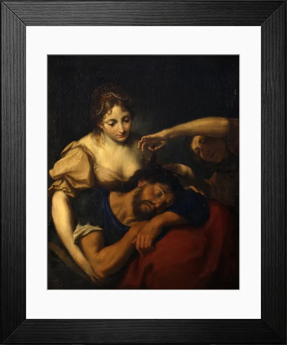Framed Print : Samson and Delilah, after Stefano Maria Legnani also known as Legnanino, end of 17th Century - begin of 18th, oil on canvas - Italy, Lombardy, Milan, Castello Sforzesco