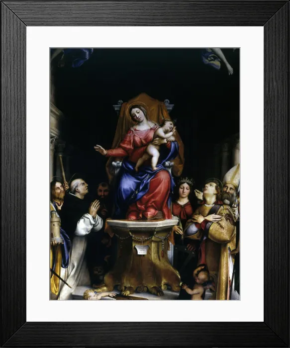 Framed Print : Altarpiece of Saint Bartholomew, by Lorenzo Lotto, 1516, 16th Century, oil on board, 520 x 250 cm - Italy, Lombardy, Bergamo, Church of Saint Bartholomew. Detail