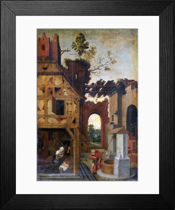 Framed Print : Nativity, after Albrecht Drer, end of the 16th Century, oil on canvas - Italy, Lombardy, Milan, Castello Sforzesco, Civic Collections of Ancient Art. Whole artwork view Framed Print : Nativity, after Albrecht Drer, end of the 16th Century, oil on canvas - Italy, Lombardy, Milan, Castello Sforzesco, Civic Collections of Ancient Art. Whole artwork view